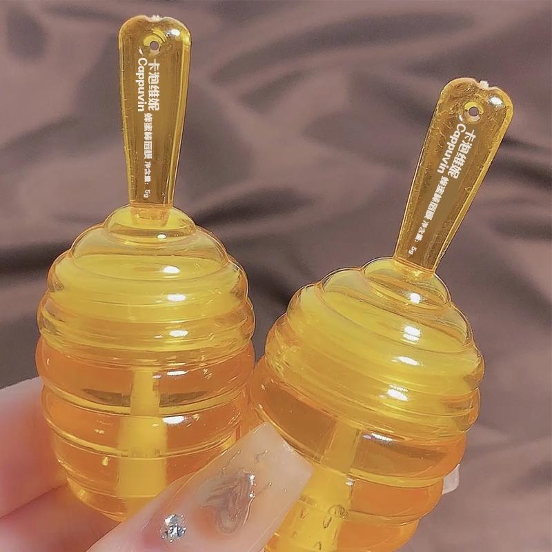 Cute Transparent Honey Jar Design Lip Mask, Portable Moisturizing Honey Lip Mask, Lip Repair Treatment, Lip Care Products for Girls Women