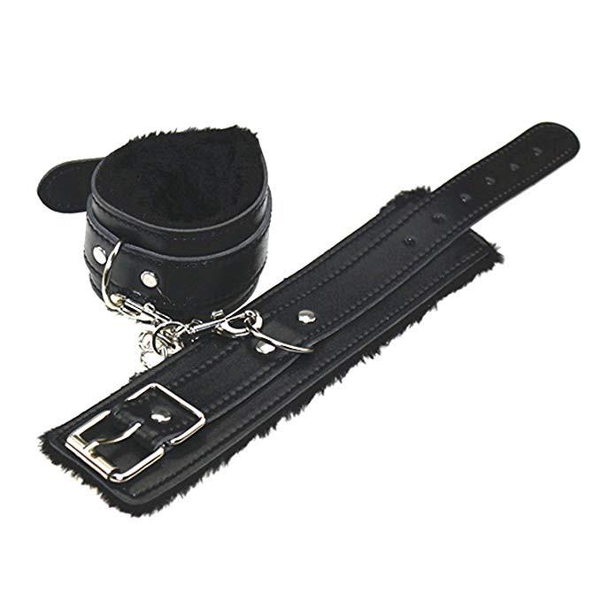 Soft Comfortable PU  Leather Handcuffs Wrist Cuffs and Blindfold Eye Mask