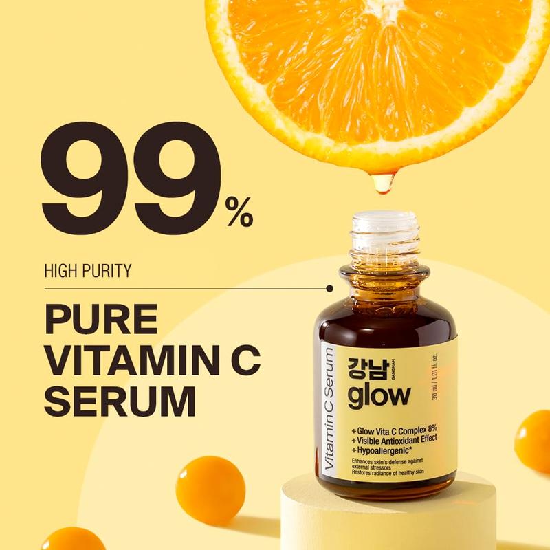 GANGNAM GLOW - Vitamin C Serum 30ml | 99% HIGH-PURITY KOREAN VITAMIN C SERUM