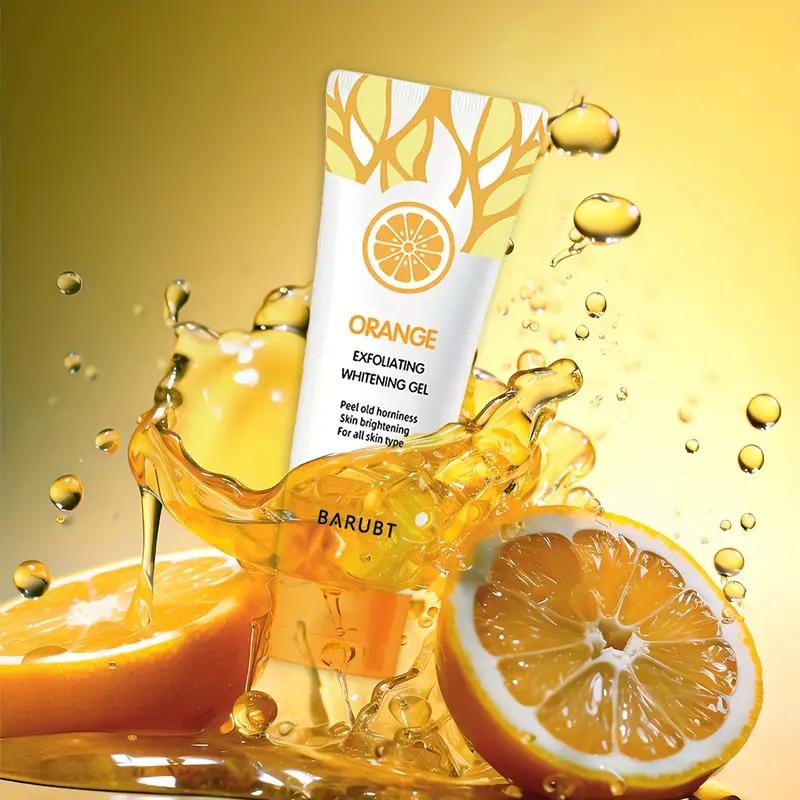 2 Pcs Orange Exfoliating Gel Scrub Face Body Skin,Orange Exfoliating Gel,Natural Orange Peeling Gel Face Scrub,Deep Cleansing Moisturizing Facial Exfoliator(50g*2)