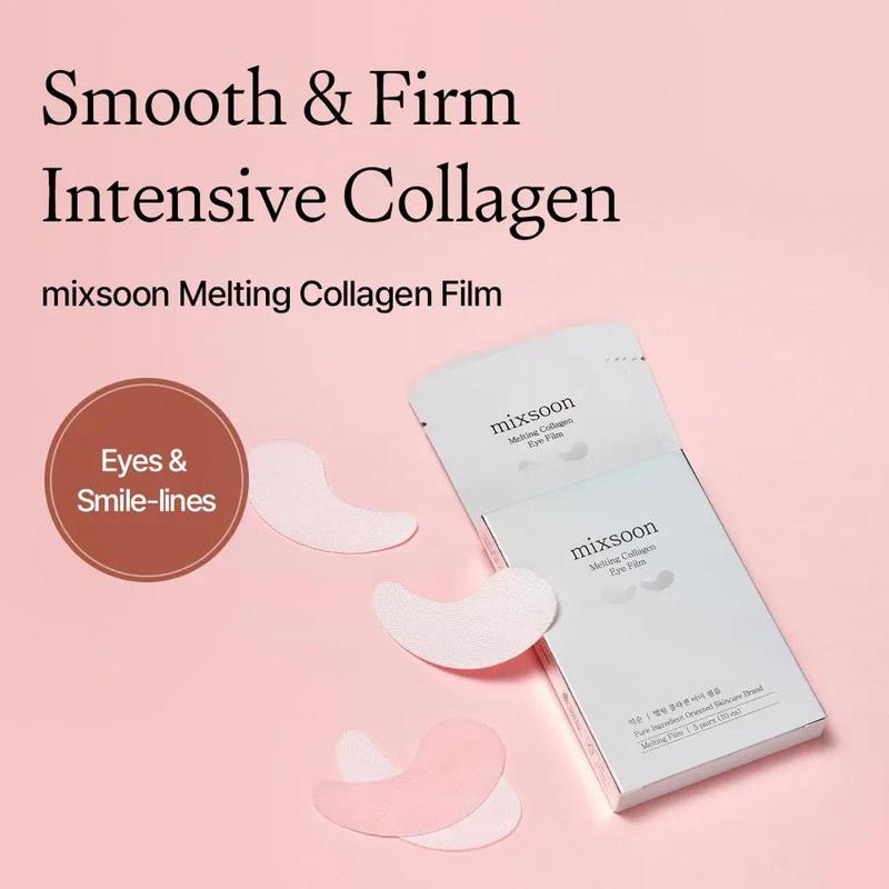 mixsoon Melting Collagen Eye Film 5 Pack | Melting Patch for Anti-Aging, Brightening, Deep Moisture, Skin Tightening & Firming | Korean Skincare